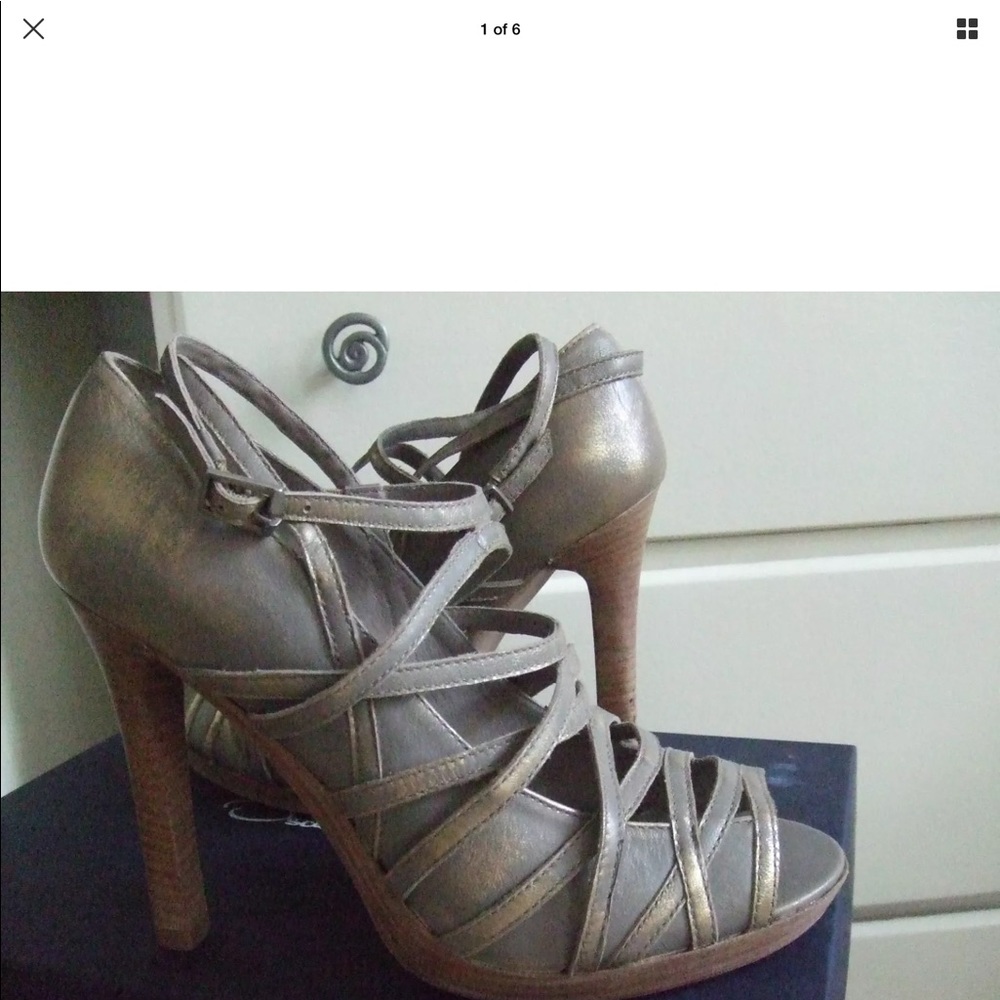 7 For All Mankind Metallic Le Ather Heels
